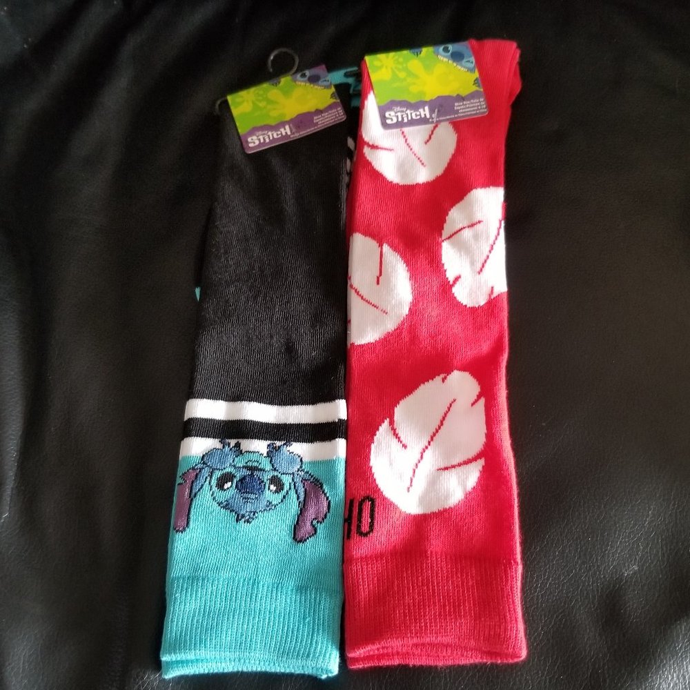 Disney Stitch Knee High Socks - 2 pairs